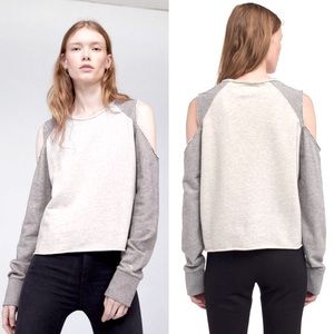 Rag & Bone Standard Issue Slash Pullover Cold Shoulder Top, sz Small